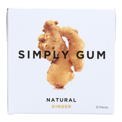 HGR1767680 - Simply Gum - All Natural Gum - Ginger - Case of 12 - 15 Count