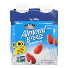 HGR1842228 - Almond Breeze - Almond Milk - Vanilla - Case of 6 - 4/8 oz..