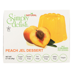 HGR2030294 - Simply Delish - Jel Dessert - Peach - Case of 6 - 1.6 oz..