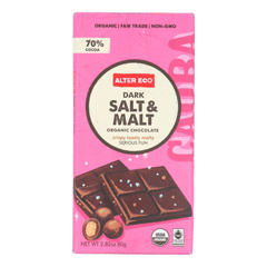 HGR2058915 - Alter Eco Americas - Organic Chocolate Bar - Dark Salt & Malt - Case of 12 - 2.82 oz.