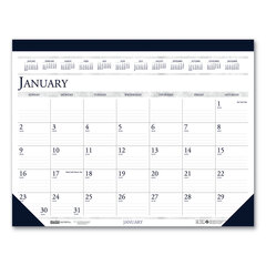 HOD150HD - 100% Recycled Two-Color Dated Monthly Desk Pad Calendar
