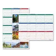 HOD3931 - Earthscapes™ 100% Recycled Nature Scenes Reversible/Erasable Yearly Wall Calendar
