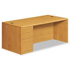 HON10788LCC - HON® 10700 Series Single Pedestal Desk with Full-Height Pedestal on Left
