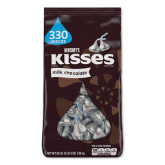 The Hershey Company KISSES, Milk Chocolate, Silver Wrappers, 56 oz Bag