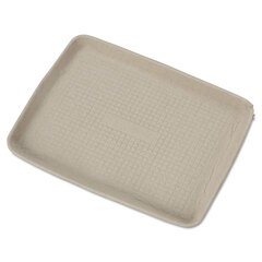 Huhtamaki StrongHolder Molded Fiber Food Trays, 9 x 12 x 1, Beige, Rectangular