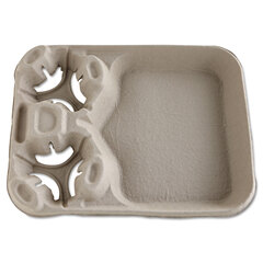 Chinet StrongHolder Molded Fiber Cup/Food Trays, 8-44oz, 2-Cup Capacity