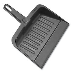 Impact Heavy-Duty Plastic Dust Pan, 12 x 12 x 4, Black