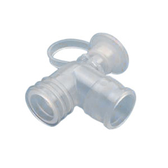 Vyaire Medical AirLife Elbow Ventilator with Suction Port and Cap, 22mm I.D. x 22mm O.D., 50/CS