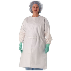 Isolation Gown, Poly-Coated with Cuff, Impervious, Full Back, White ...