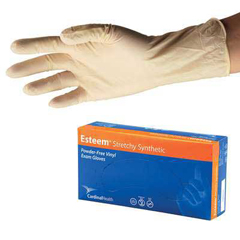 Cardinal Health Stretch Vinyl Exam Gloves, Cream, X-Small, DINP-Free, 150/BX