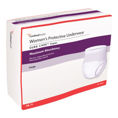 Cardinal Health Women's Protective Underwear, Sure Care Super, Large, 45