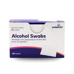 Embecta Alcohol Swab, Foil Wrapped (100 count), 100/BX