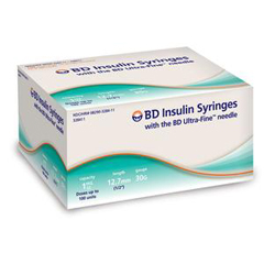 IND58328411-BX - BD - Insulin Syringe with Ultra-Fine Needle 30G x 1/2, 1mL, 100/BX