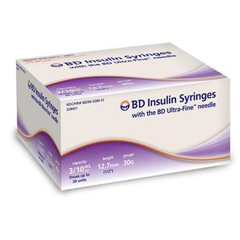 IND58328431-BX - BD - Insulin Syringe with Ultra-Fine Needle 30G x 1/2, 3/10mL, 100/BX