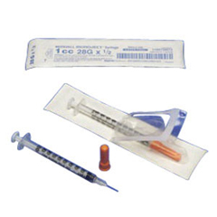 IND61600004-BX - Cardinal Health - Monoject SoftPack Insulin Syringe 28G x 1/2, 1/2mL, 100/BX