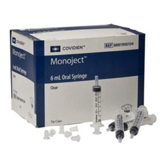 IND61906104-EA - Cardinal Health - Monoject Oral Medication Syringe 6 mL, Clear (100 count), 1/EA