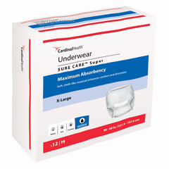 Cardinal Health Underwear, Sure Care Super, X-Large, 48