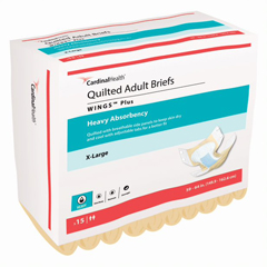 Cardinal Health Quilted Adult Briefs, Wings Plus, X-Large, 59