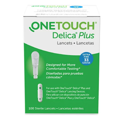 Lifescan OneTouch Delica Plus Phlebotomy Lancet, 33GA OD, 100 Count
