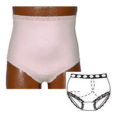 IND8080001SL-EA - Options - Ladies Basic with Built-In Barrier/Support, Soft Pink, Left Stoma, Small 4-5, Hips 33 - 37, 1/EA