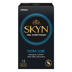 Sxwell Lifestyles SKYN Extra Lubricated Polyisoprene Condoms, 12 Count, 12/PK