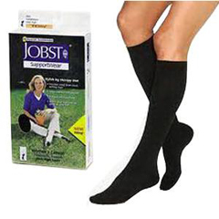 INDBI110868-EA - Jobst - SensiFoot Knee-High Mild Compression Diabetic Sock Large, Black, One Pair