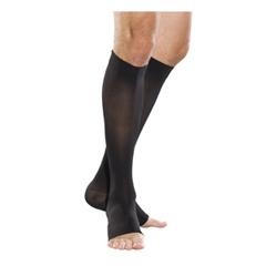 Juzo Soft Knee-High with Silicone Border, 20-30 mmHg, Short, Open, Black, Size 3, 1/EA