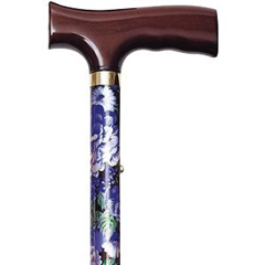 Alex Orthopedic Folding Travel Cane with Fritz Handle, Mauve Floral, 33