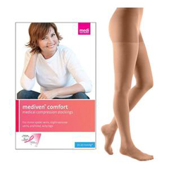 INDNE45202-EA - Medi - Mediven Comfort Pantyhose with Adjustable Waistband, 15-20mmHg, Closed, Natural, Size 2, 1/EA
