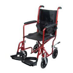 INDPMITCA1916BG-EA - PMI - Aluminum 19 Transport Wheelchair Burgundy with Footrest, 1/EA