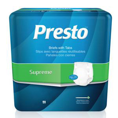 Drylock Presto Supreme Full Fit Briefs, Medium, White, 32
