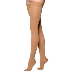Sigvaris Cotton Comfort Women's Thigh-High Compression Stockings Grip-Top Large Long, Crispa, 1/EA