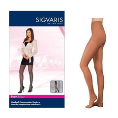 Sigvaris Eversheer Pantyhose, 20-30, Small, Short, Closed, Suntan, 1/EA