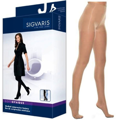 Sigvaris Soft Opaque Pantyhose, 20-30 mmHg, Small, Short, Closed Toe, Nude, 1/EA
