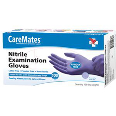 Shepard Medical CareMates Nitrile Powder-Free Textured Examination Gloves, Small, 100/PK