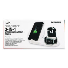 ITEWSC61772 - Itek 3-in-1 Qi Wireless Charging Stand, 1/EA