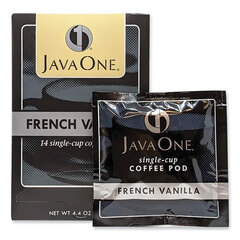 Java Trading Co. Coffee Pods, French Vanilla, Single Cup, 14/Box