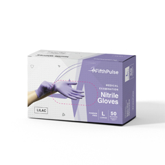 FifthPulse Nitrile Exam Latex Free & Powder Free Gloves, Lilac, 50/BX, Large