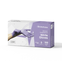FifthPulse Nitrile Exam Latex Free & Powder Free Gloves, Lilac, 100/BX, Small