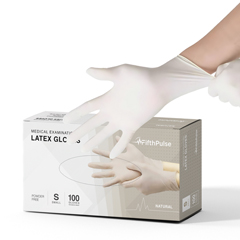 FifthPulse Medical Examination Latex Gloves, Powder Free Disposable Gloves, Small, Natural, 100/BX