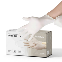 FifthPulse Medical Examination Latex Gloves, Powder Free Disposable Gloves, Medium, Natural, 100/BX
