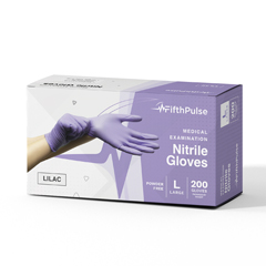 FifthPulse Nitrile Exam Latex Free & Powder Free Gloves, Lilac, 200/BX, Large