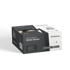FifthPulse Nitrile Exam Latex Free & Powder Free THICKER Gloves, Black (4 mil), 50/BX, Large
