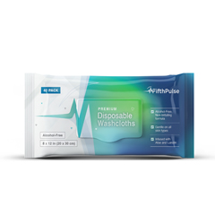 FifthPulse Premoisten Disposable Washcloths, Alcohol Free, Infused Aloe & Lanolin - 40 Pack Wipes