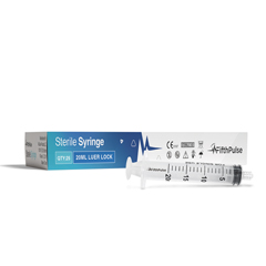 FifthPulse 20ml Syringe with Luer Lock (NO Needle), Measurement Dispensing, Sterile, Individually Wrapped, 25/PK