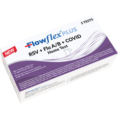 Flowflex Plus 4 in 1 RSV + Flu A/B + Covid Test, 5 Test/Kits