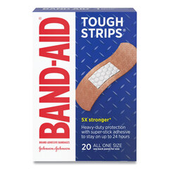 Johnson & Johnson Flexible Fabric Adhesive Tough Strip Bandages, 1 x 4, 20/Box