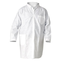 Kimberly Clark Professional A20 Breathable Particle Protection Lab Coats, Snap Closure/Open Wrists/Pockets, X-Large, White, 25/Carton