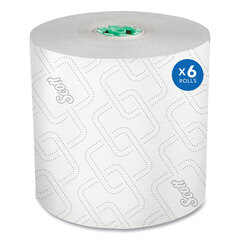 Kimberly Clark Professional Pro Hard Roll Paper Towels with Elevated Scott Design for Scott Pro Dispenser, Green Core Only, 1-Ply, 1,150 ft, 6 Rolls/CT