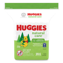 Kimberly Clark Professional Huggies&reg; Natural Care Sensitive Baby Wipes, 1-Ply, 3.88 x 6.6, Unscented, White, 184/Pack, 3 Packs/Carton